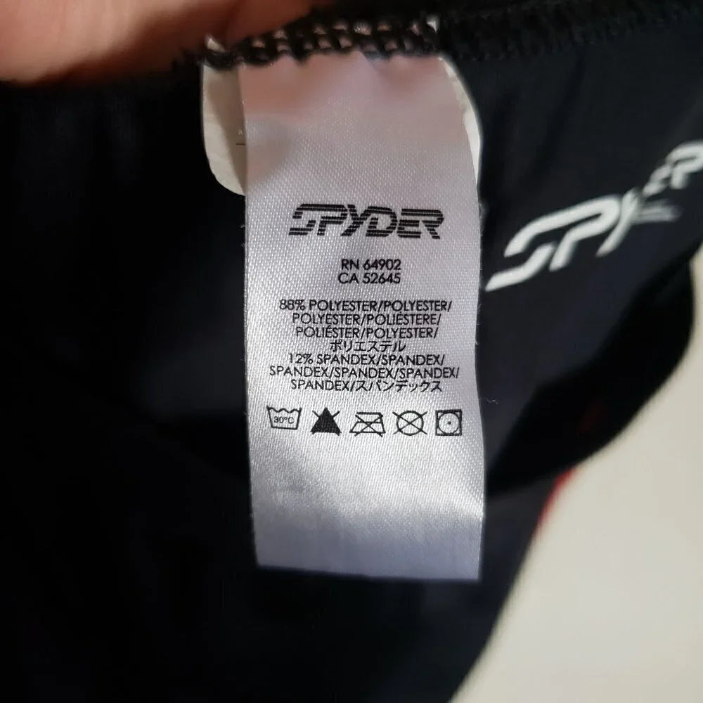Spyder Baselayer Pants High Rise Stretch Elastic Waist Black Red Size Women's XL